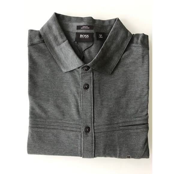 BOSS Hugo Boss 'Onara-01' Long Sleeve Slim Fit Shirt XL Green - Picture 1 of 10